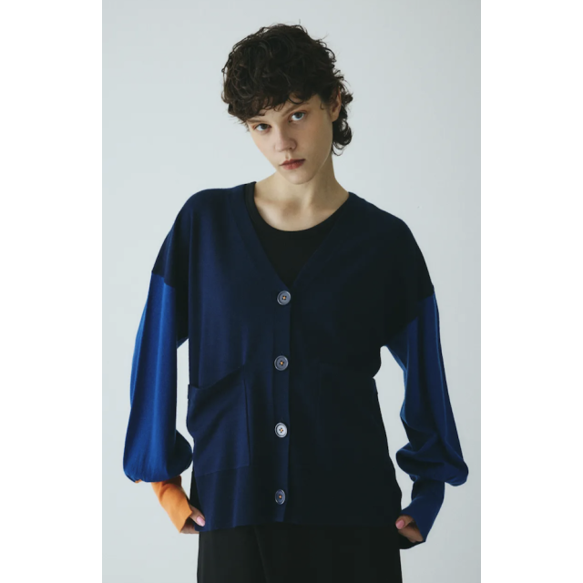 HeRIN.CYE 拼色袖口針織開襟衫