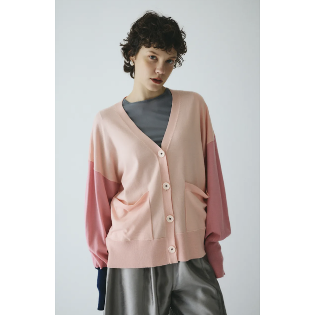 HeRIN.CYE 拼色袖口針織開襟衫