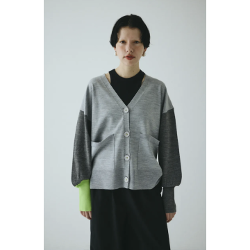 HeRIN.CYE 拼色袖口針織開襟衫