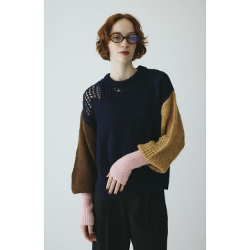 HeRIN.CYE 鏤空拼色毛衣