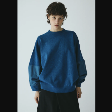 HeRIN.CYE 異材質拼接袖大學T