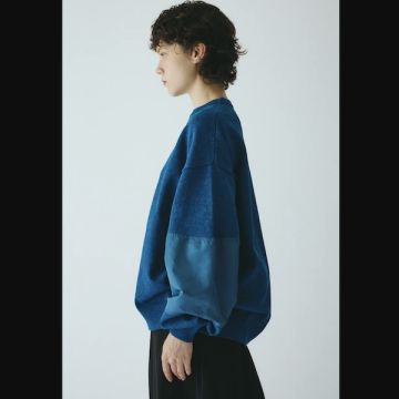 HeRIN.CYE 異材質拼接袖大學T