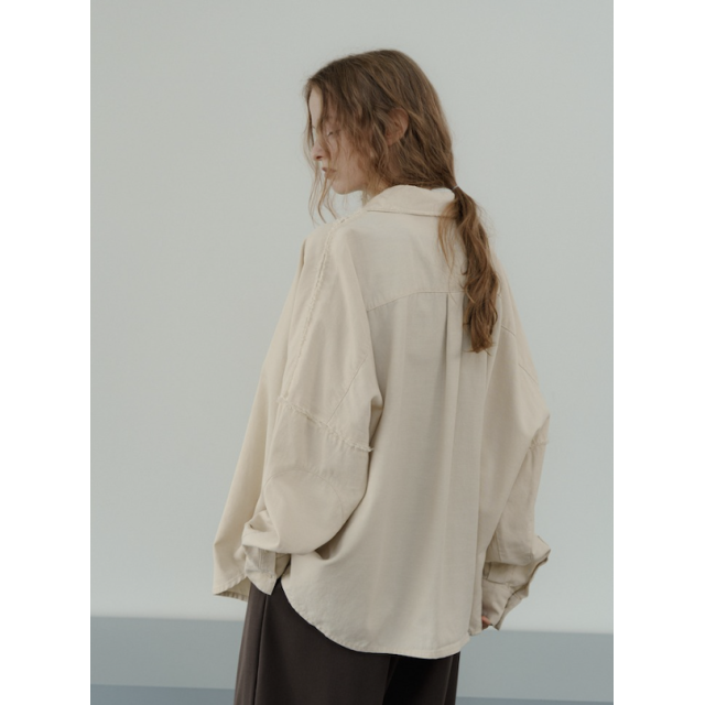 nokcha - vintage like over washed shirt/écru