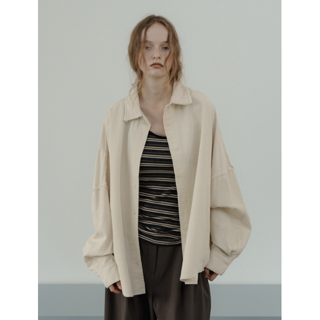 nokcha - vintage like over washed shirt/écru