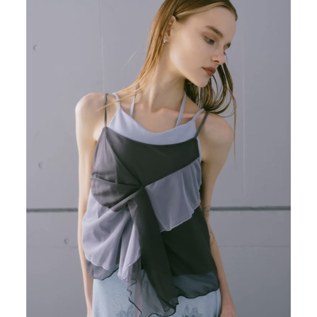 Sahara Bi-color Raffle Sheer Camisole