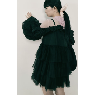 Cereal Puff Pom Mini Dress